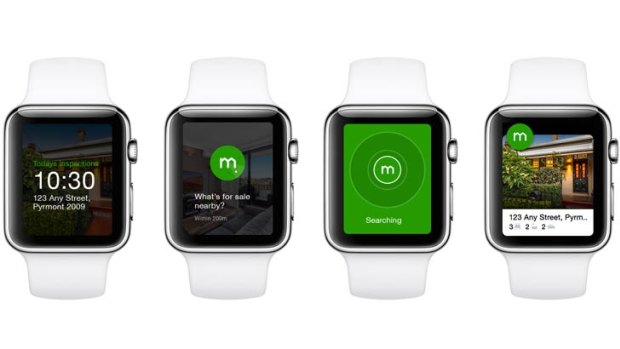 How Domain's app will look on the Apple Watch.