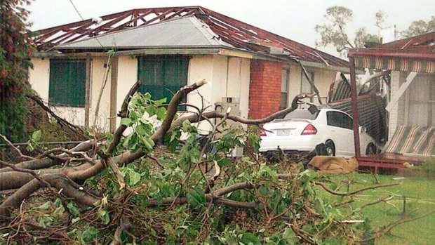 A damaged house in Strathmerton. 