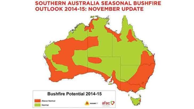 Above-normal bushfire season predicted for most populated regions of mainland Australia.