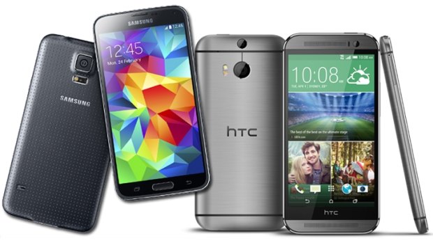 Superphones: Samsung's Galaxy S5, left,  and the HTC One M8.