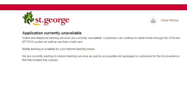St George Bank, Bank of Melbourne and BankSA hit by another outage