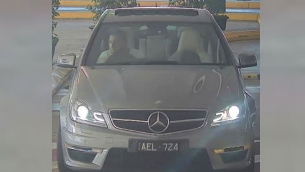 The alleged thief in the Mercedes-Benz C63 AMG.