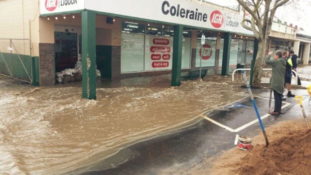 Flooding in the nearby town of Coleraine.
