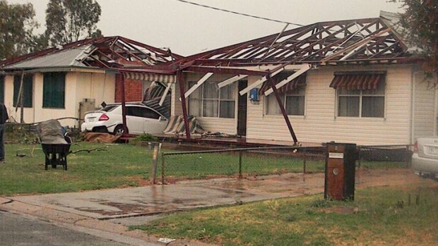 Roofs were torn from houses in Strathmerton.