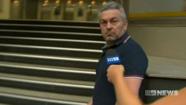 Borce Ristevski arrives at his lawyer Rob Stary's offices.