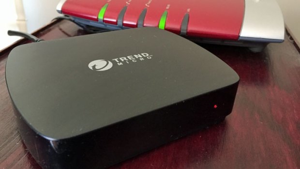 Smaller than your typical broadband modem, the Trend Micro Home Network Security appliance is easy to tuck out of the way.