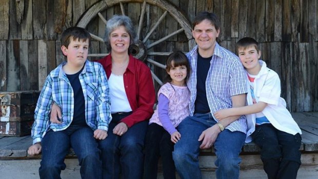 Luke Shambrook, far left, with his family.