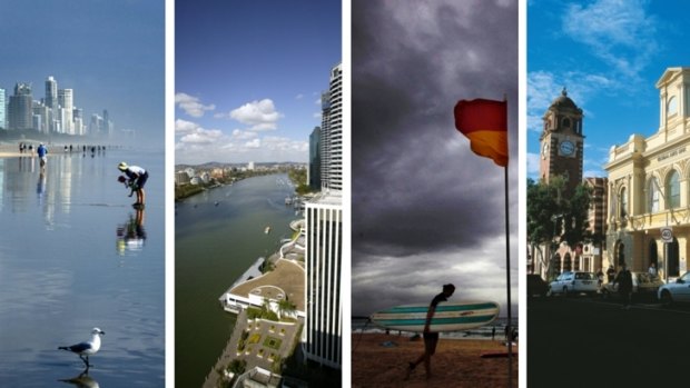 A tale of four cities: Gold Coast, Brisbane, Sunshine Coast, Ipswich.