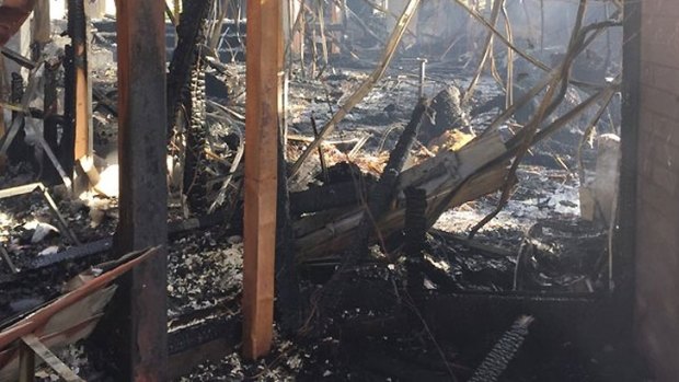 What remains of Wesley College's fire-ravaged classrooms.