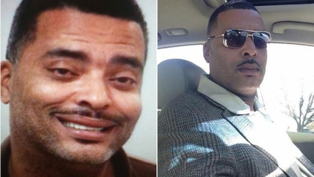 Unhappy with his mugshot being circulated by police (left), Donald A 'Chip' Pugh sent them a selfie showing off his 'better side' (right).