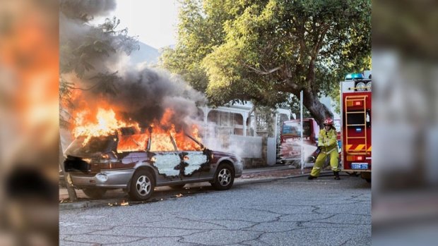 A local photographer captured the moment firefighters arrived to battle the blaze.