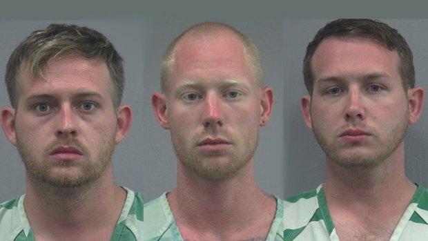 From left: Colton Fears, Tyler Tenbrink and William Fears were charged with attempted homicide after confronting protesters outside the Richard Spencer event.