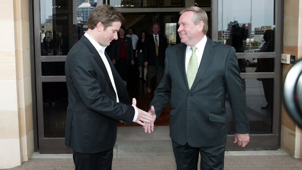 Brendon Grylls (pictured with Colin Barnett) has gained the leadership back from Terry Redman.