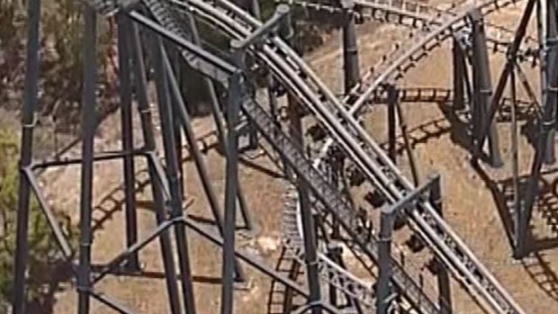 Passengers were stranded at the top of the roller-coaster at Movie World.