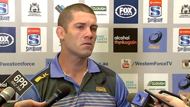Former Western Force captain Matt Hodgson speaks to the media after Tuesday's ruling.