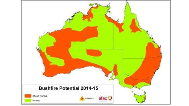 Above normal fire activity expected for main population regions of east and west.