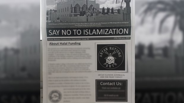 The neo-Nazi newsletter that popped up in letterbox at a Forrestfield home over the weekend.