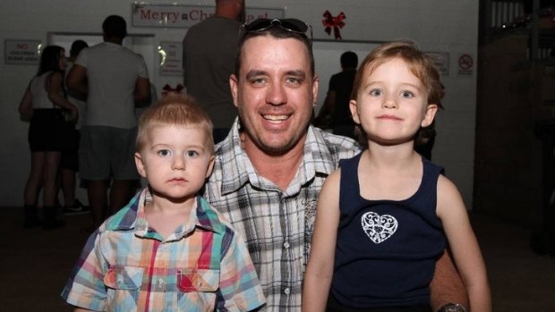 River, Charlie and Nyobi Hinder at a Christmas function in 2013. All three were believed killed in a caravan explosion in Mt Isa.
