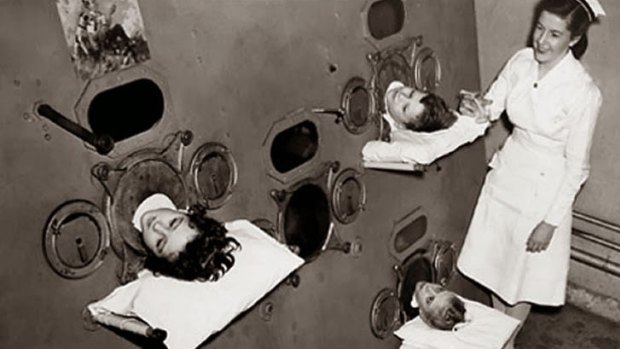 Children in an iron lung - 1937