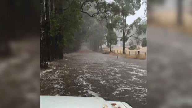 The rain in Pemberton has been described as 'massive'. This photo was taken in nearby Manjimup.