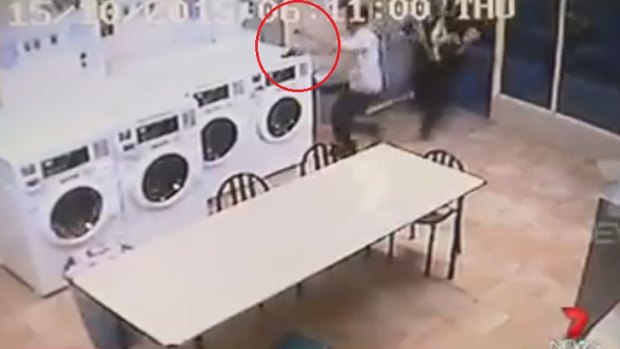 The man allegedly lunged for a knife inside the Pascoe Vale Road laundromat.