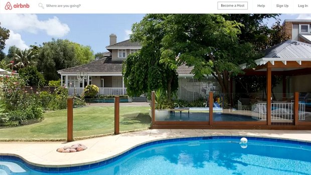 A five-bedroom mansion in Peppermint Grove is advertised for $849 per night on the Airbnb website.