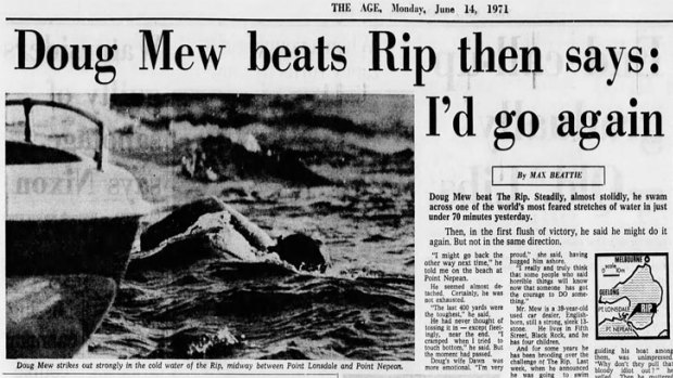 The Age story about Doug Mew's swim.