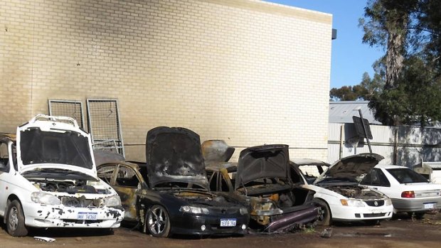 In total nine cars were set alight and caused more than $100,000 worth of damage.