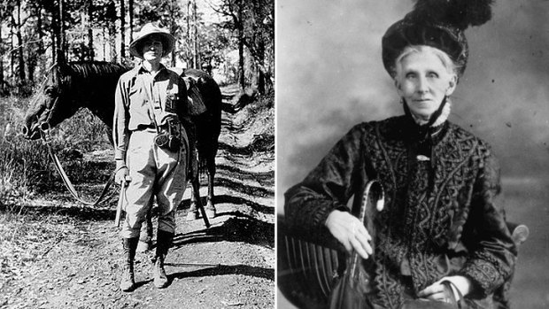 New Queensland electorate names: Scientist Dorothy Hill, left, pictured during a geological excursion circa 1929, and Emma Miller, right, a champion of equal pay in the 19th century.