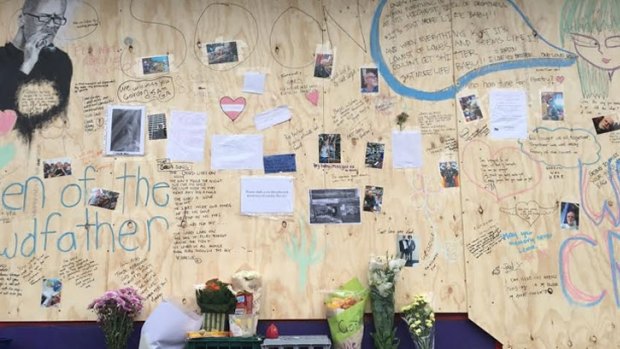 The wall of tributes for Gordon Harvey.