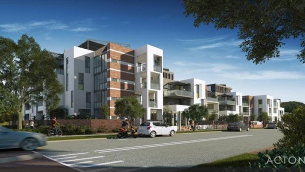 An artist's impression of the 125-unit complex facing residents on Palmerston Street.