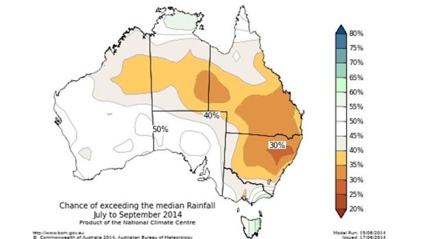 Conditions favour dry conditions for eastern Australia.