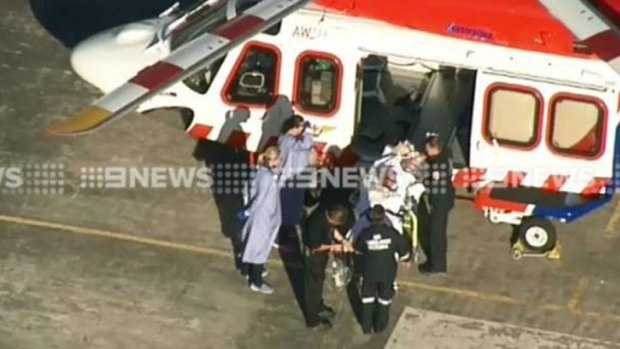 The injured cyclist has been flown by Air Ambulance to The Alfred hospital.