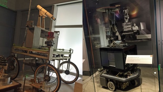 The Stanford Cart and SRI's Shakey the Robot, two of the world's first smart vehicles.