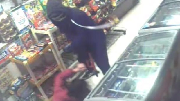 An image of the attack from CCTV footage. 