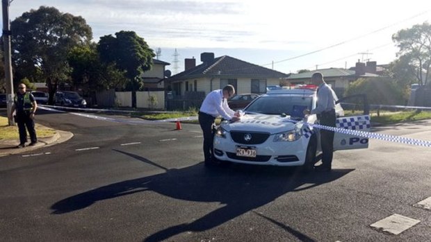 Police on View Street in Glenroy after Monday morning's shooting.