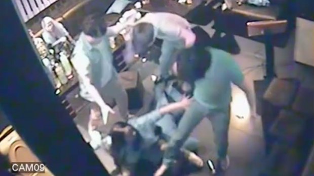 CCTV footage of the karaoke room attack.