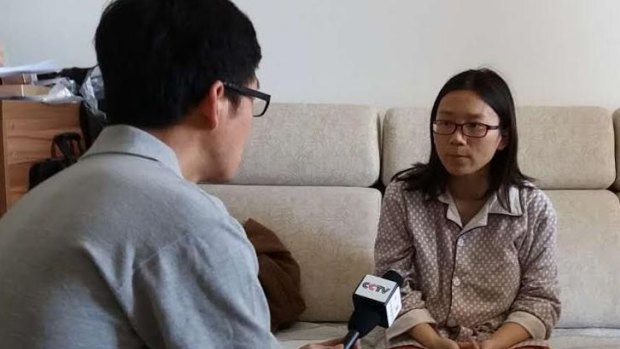 Lei Yang's wife speaks to China Central Television after the case went viral in May.