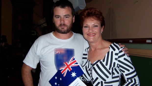 Party for Freedom's Nick Folkes, pictured with Pauline Hanson.