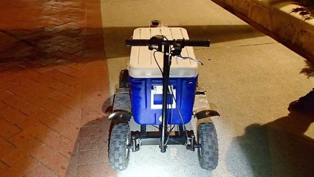 The motorised esky which the man was driving outside Sorrento Surf Club. 