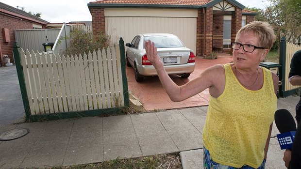 Jake Bilardi's former neighbour Shirley Evans speaks to the media on Thursday afternoon.