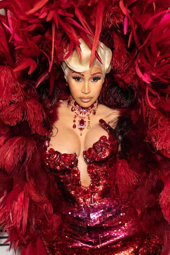 Cardi B attends the Thierry Mugler: Couturissime photocall as part of Paris Fashion Week in 2021. The design was from the Mugler 1995 couture collection.