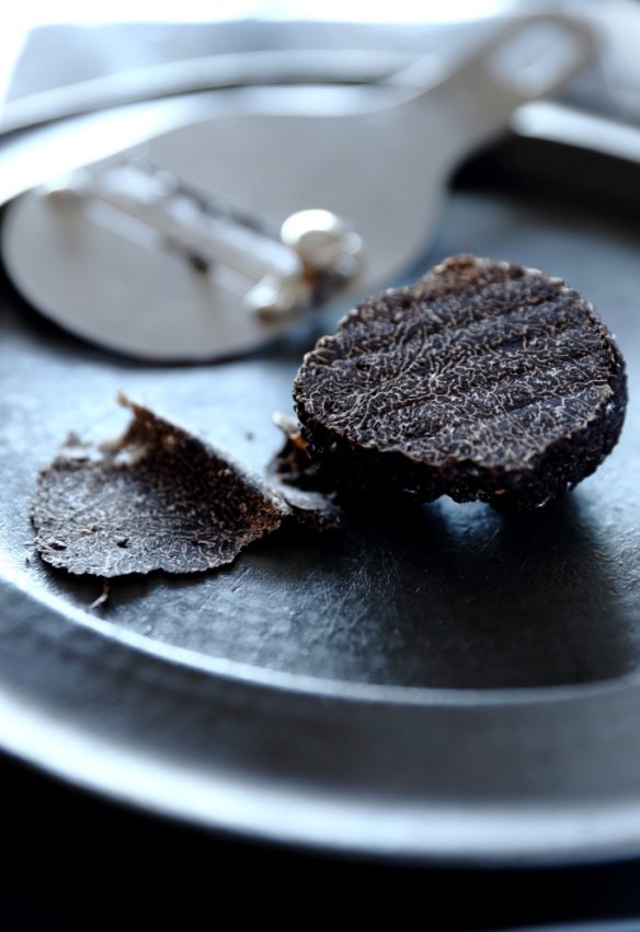 A microplane grater can be just as good as a traditional truffle slicer (pictured).