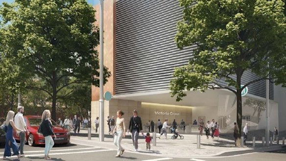 An artist's impression of the northern entrance to the new station at North Sydney.