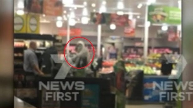 The armed robbery at the Oakleigh South Woolworths on Wednesday evening.