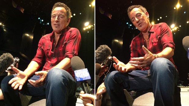 Bruce Springsteen fielded questions from reporters in Perth in the lead up to his first concert.