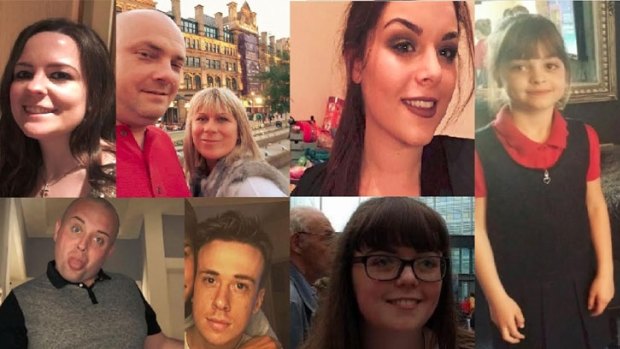 Eight victims of the Manchester Arena bombing.