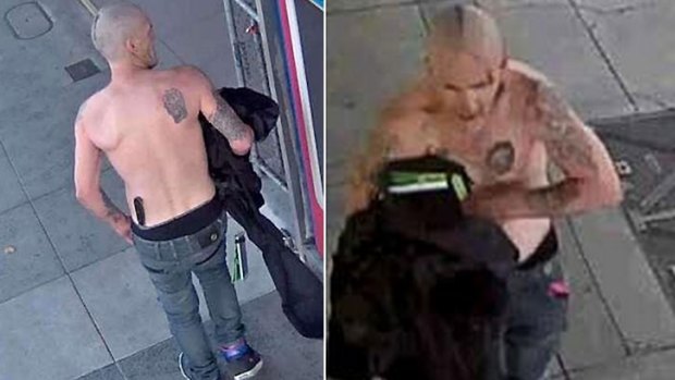 Images of the man police wish to speak to over the stabbing in Preston. 
