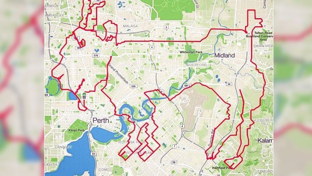 The GPS art as mapped out by Strava.