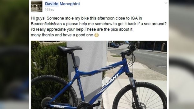 One of the many social media posts about bike thefts in and around Fremantle